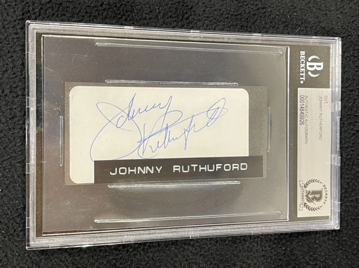 Johnny Rutherford Signed Cut Autograph Beckett Certified Indy Car Racing

