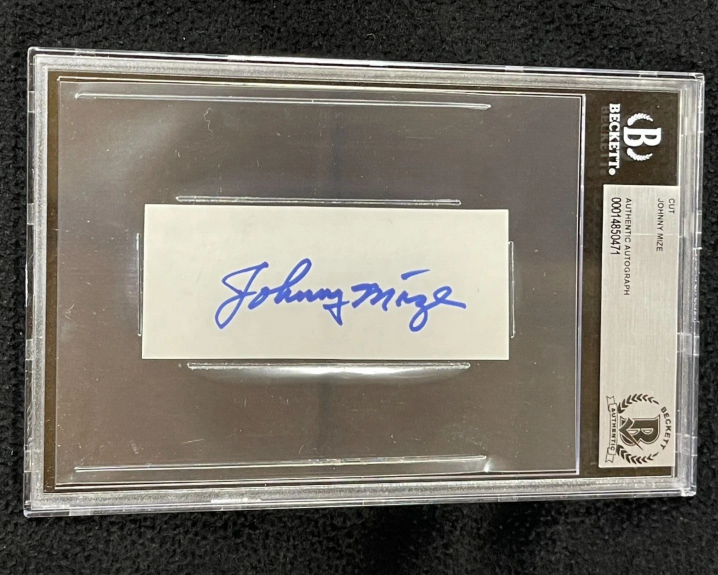 Johnny Mize Signed Cut Autograph Beckett Certified New York Yankees
