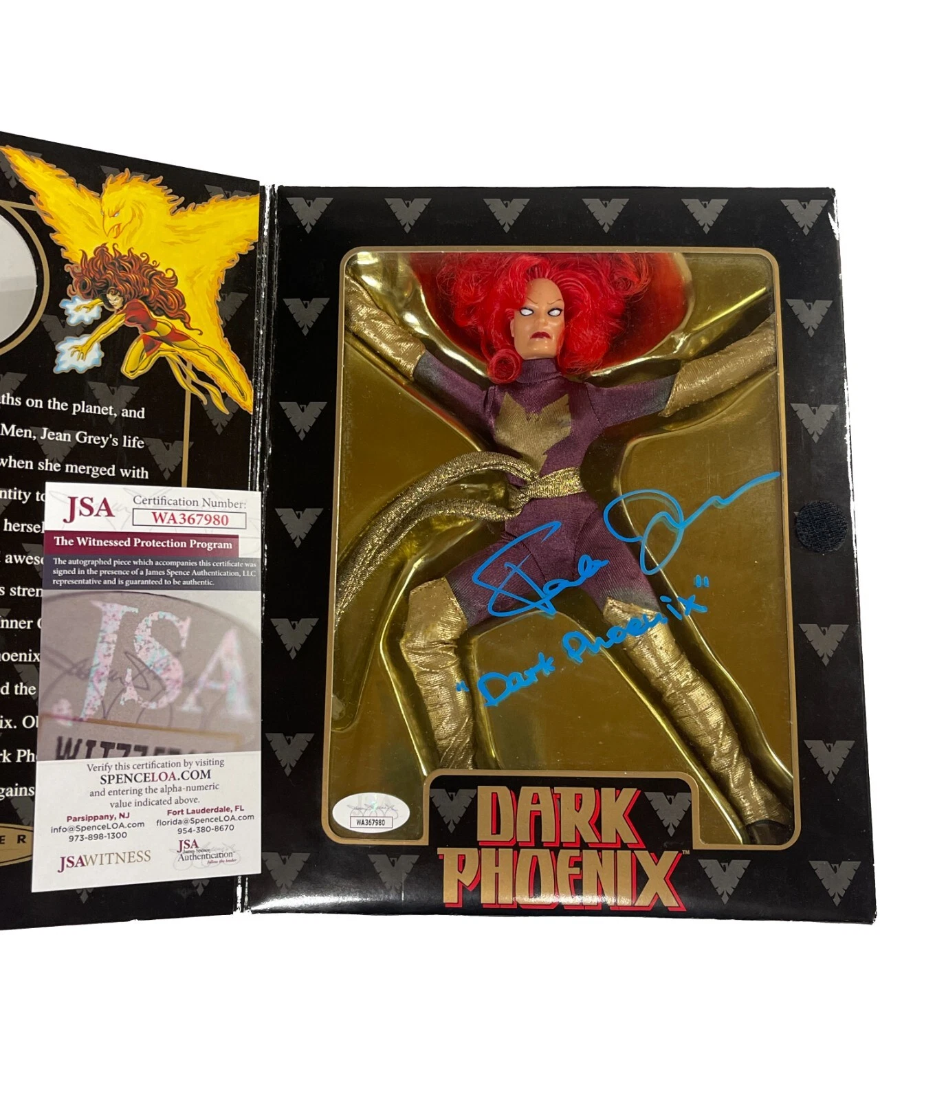 Famke Janssen Signed & Inscribed Marvel X-Men Jean Grey Action Figure JSA COA
