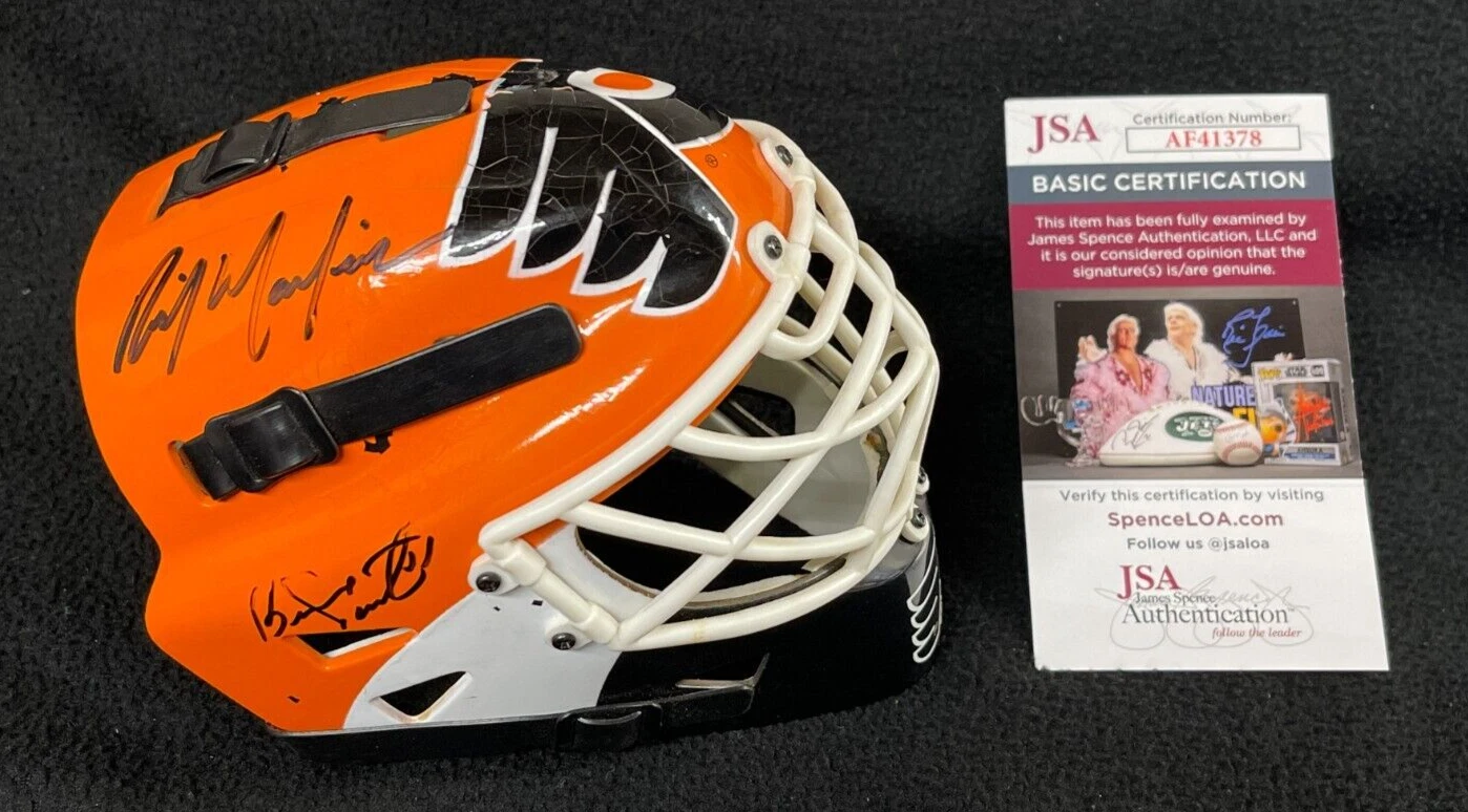 Philadelphia Flyers Greats Mini Goalie Mask Multi-Signed By 4 JSA COA
