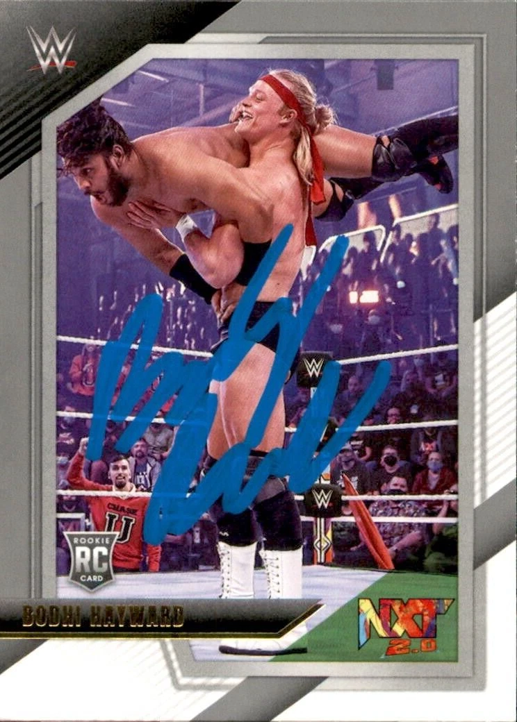Brady Booker Signed 2022 Panini NXT Bodhi Hayward WWE Gold Rookie Card #54
