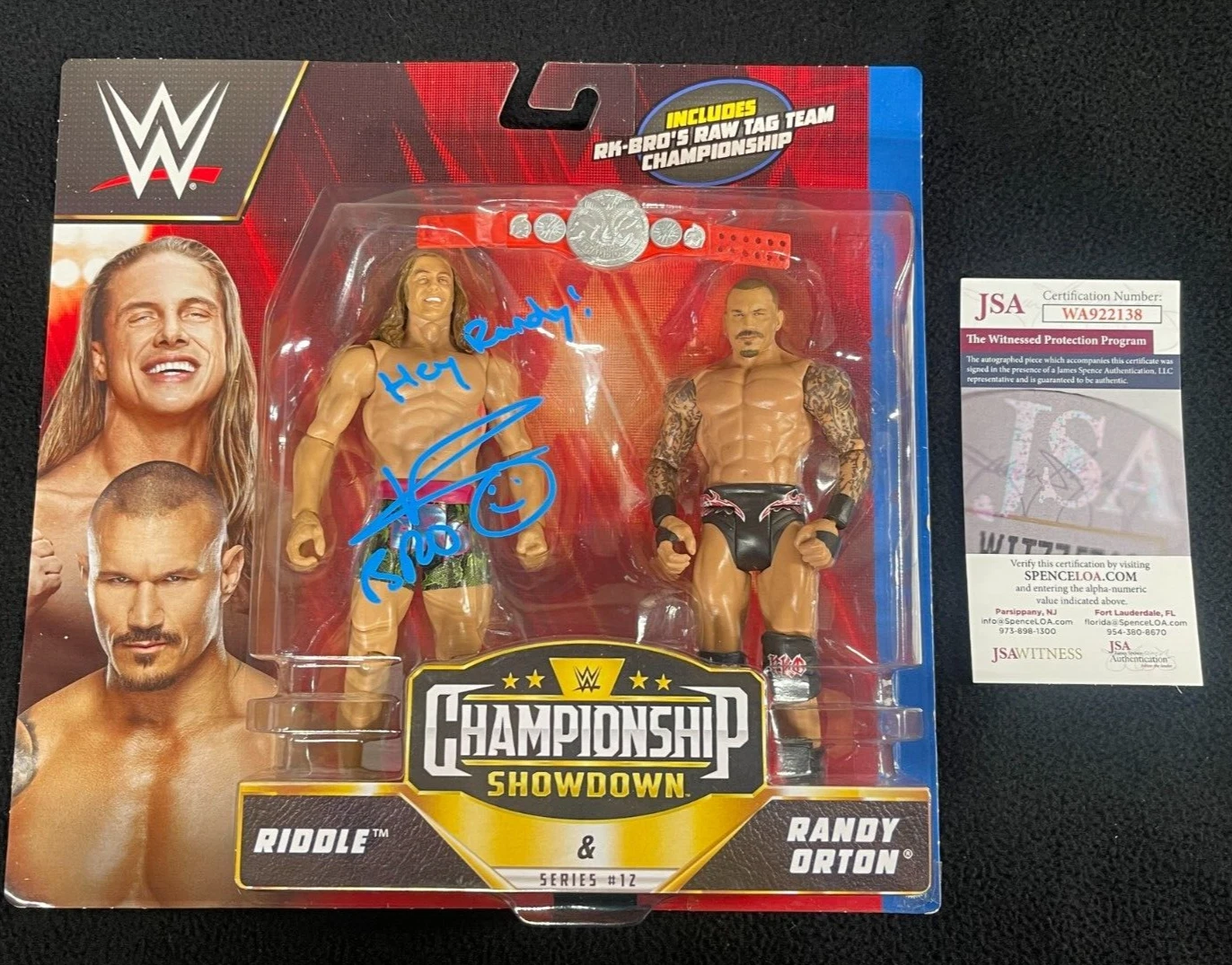 Matt Riddle Signed RK-Bro Championship Showdown Action Figure 2 Pack JSA COA
