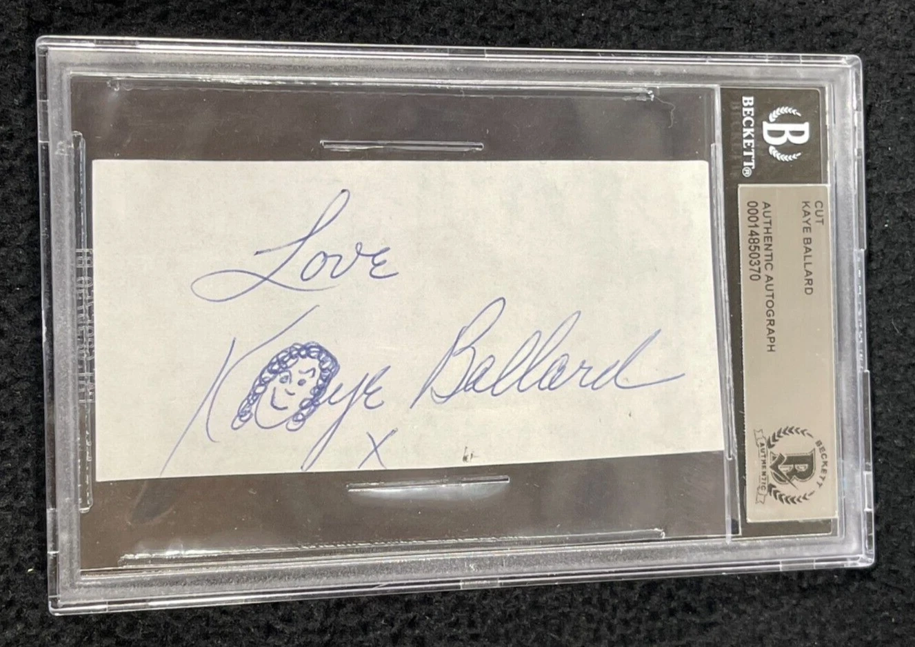 Kaye Ballard Signed Cut Autograph Beckett Certified Cinderella
