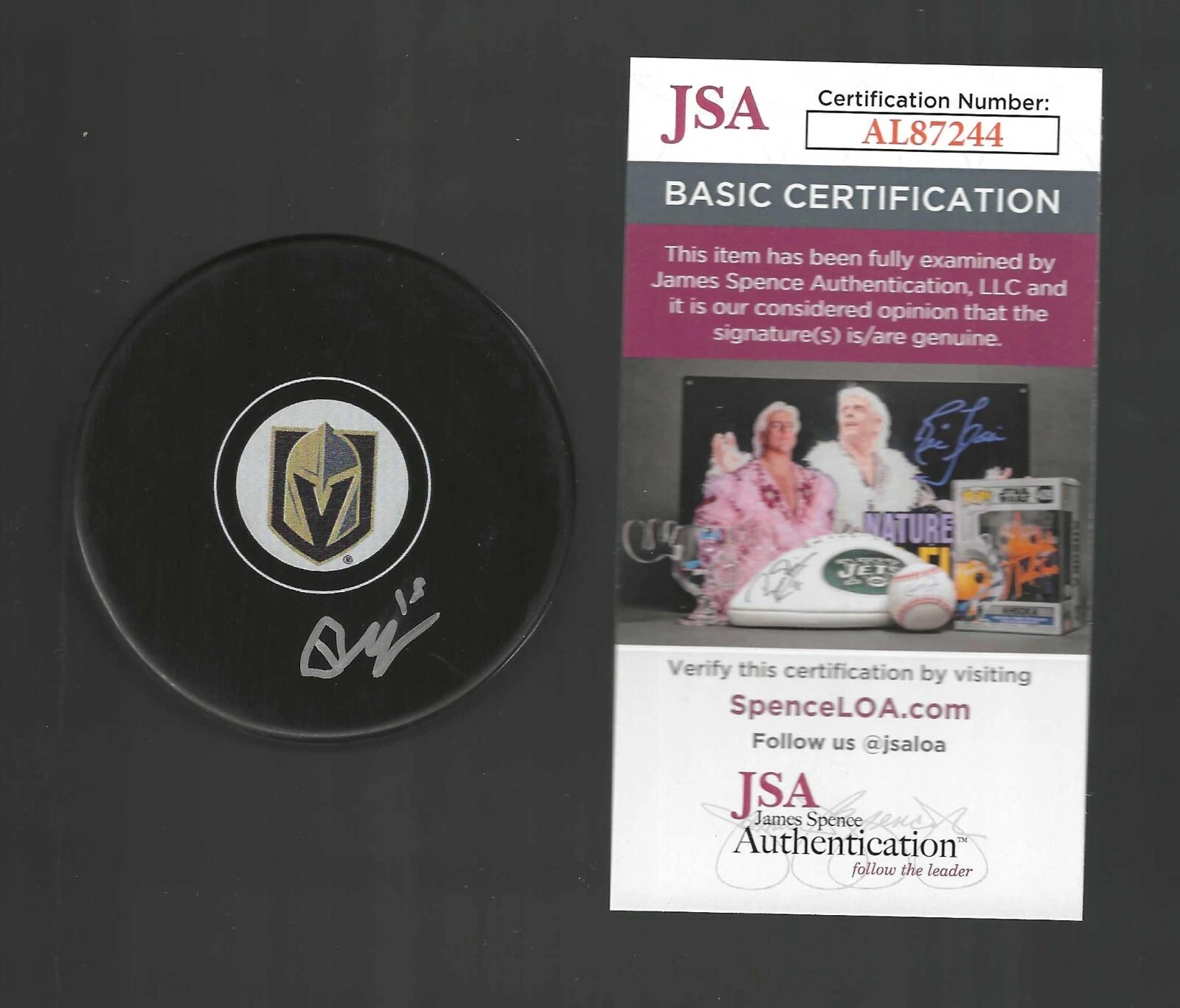 David Edstrom Signed Vegas Golden Knights Puck JSA COA

