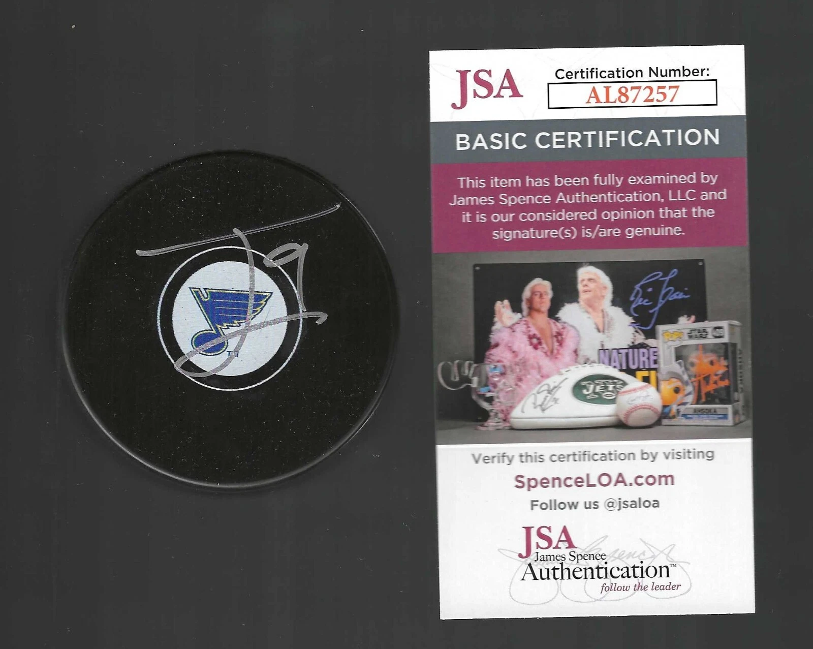 Theo Lindstein Signed St Louis Blues Puck JSA COA

