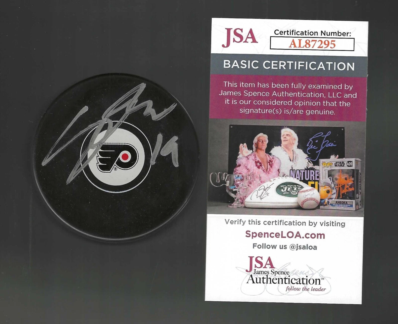 Cutter Gauthier Signed Philadelphia Flyers Puck JSA COA
