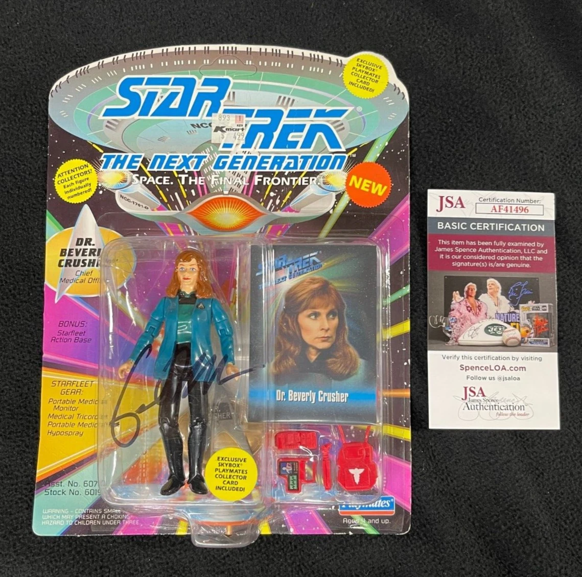 Gates McFadden Signed Star Trek TNG Dr. Beverly Crusher Action Figure JSA COA
