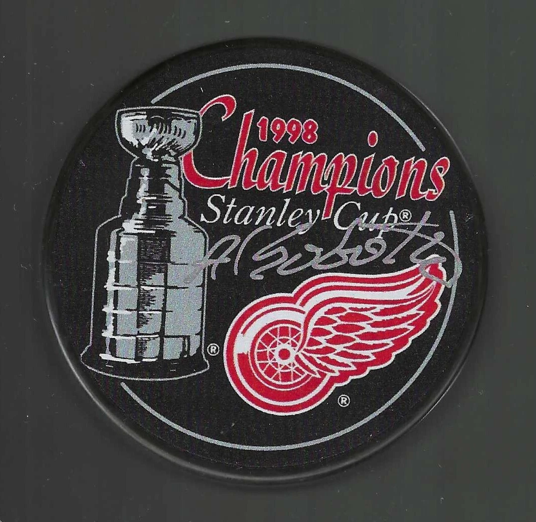 Al Sabotka Signed Detroit Red Wings 1998 Stanley Cup Champions Puck
