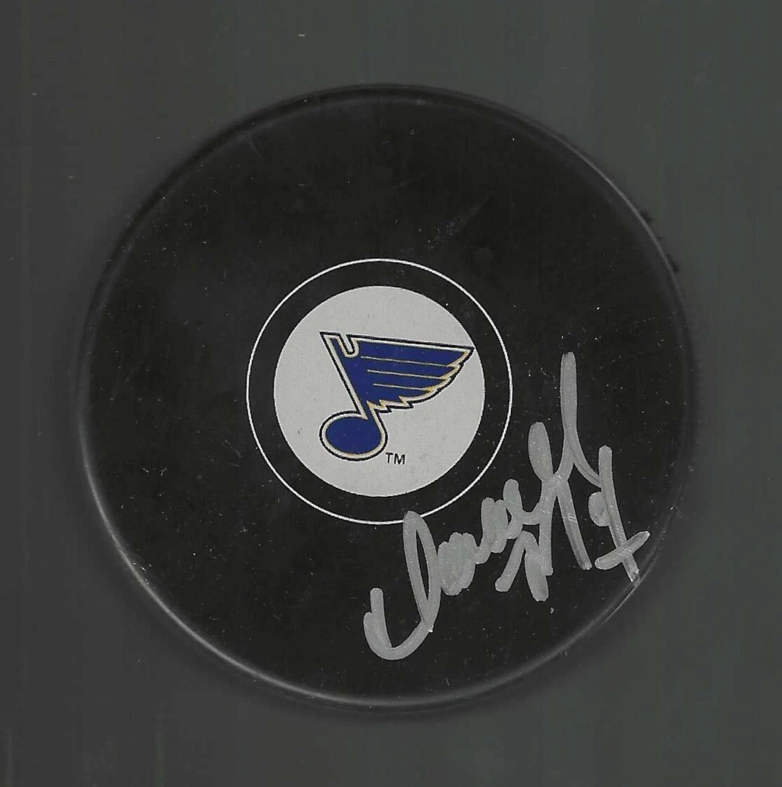 Darrell May Signed St Louis Blues Puck
