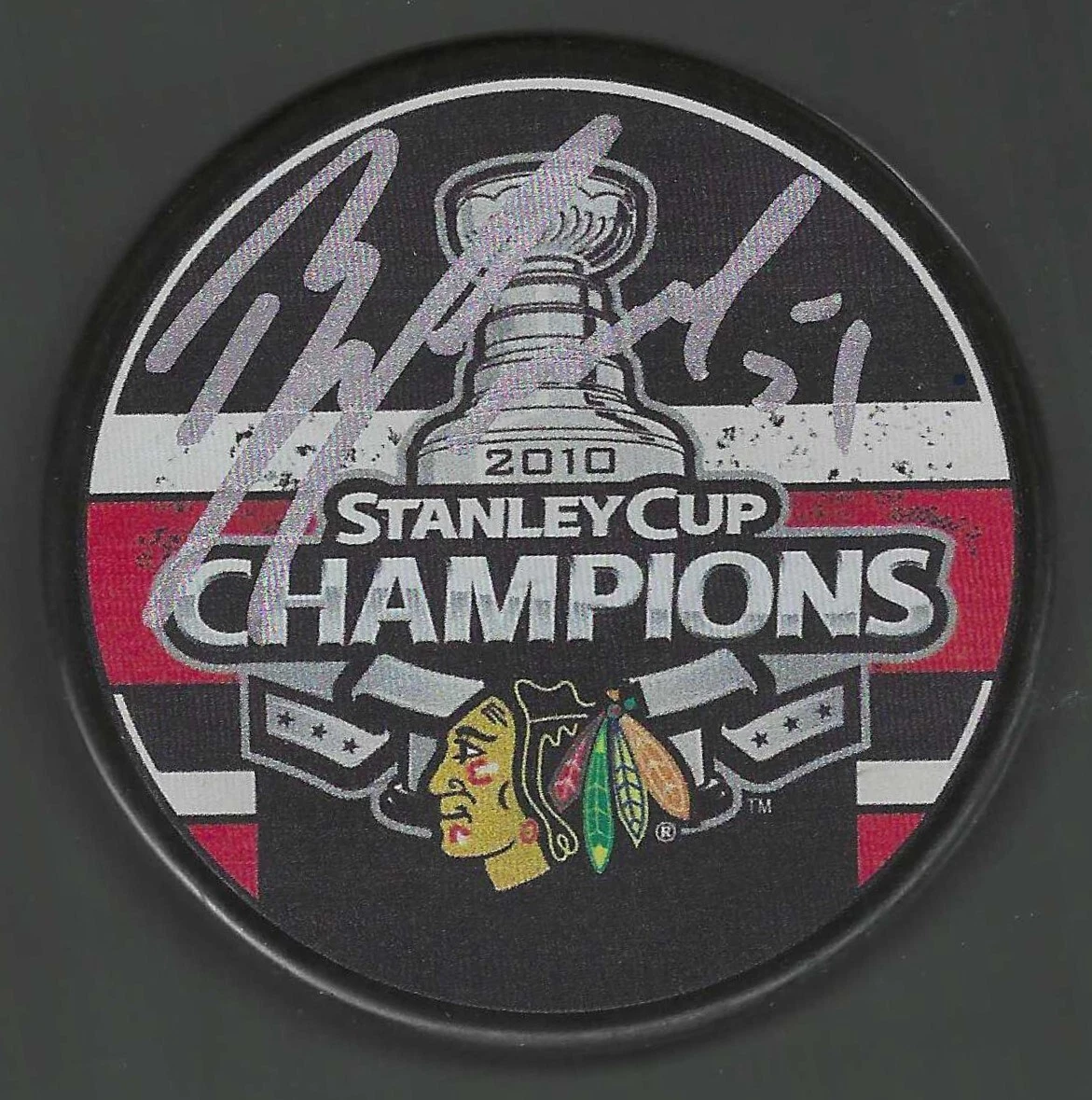 Brian Campbell Signed Chicago Blackhawks 2010 Stanley Cup Champions Puck
