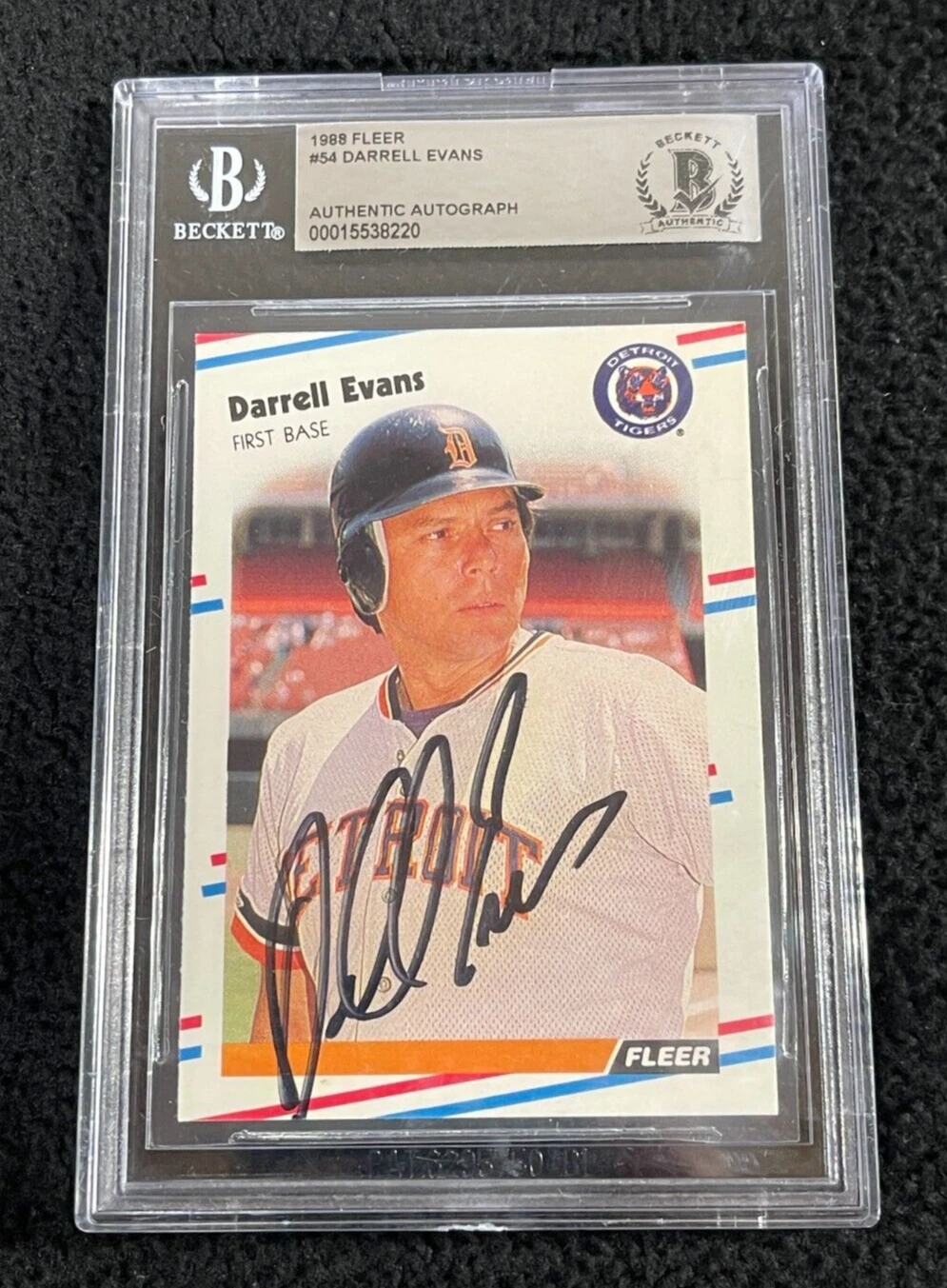 Darrel Evans Signed 1986 Fleer Card #54 BAS Certified Detroit Tigers
