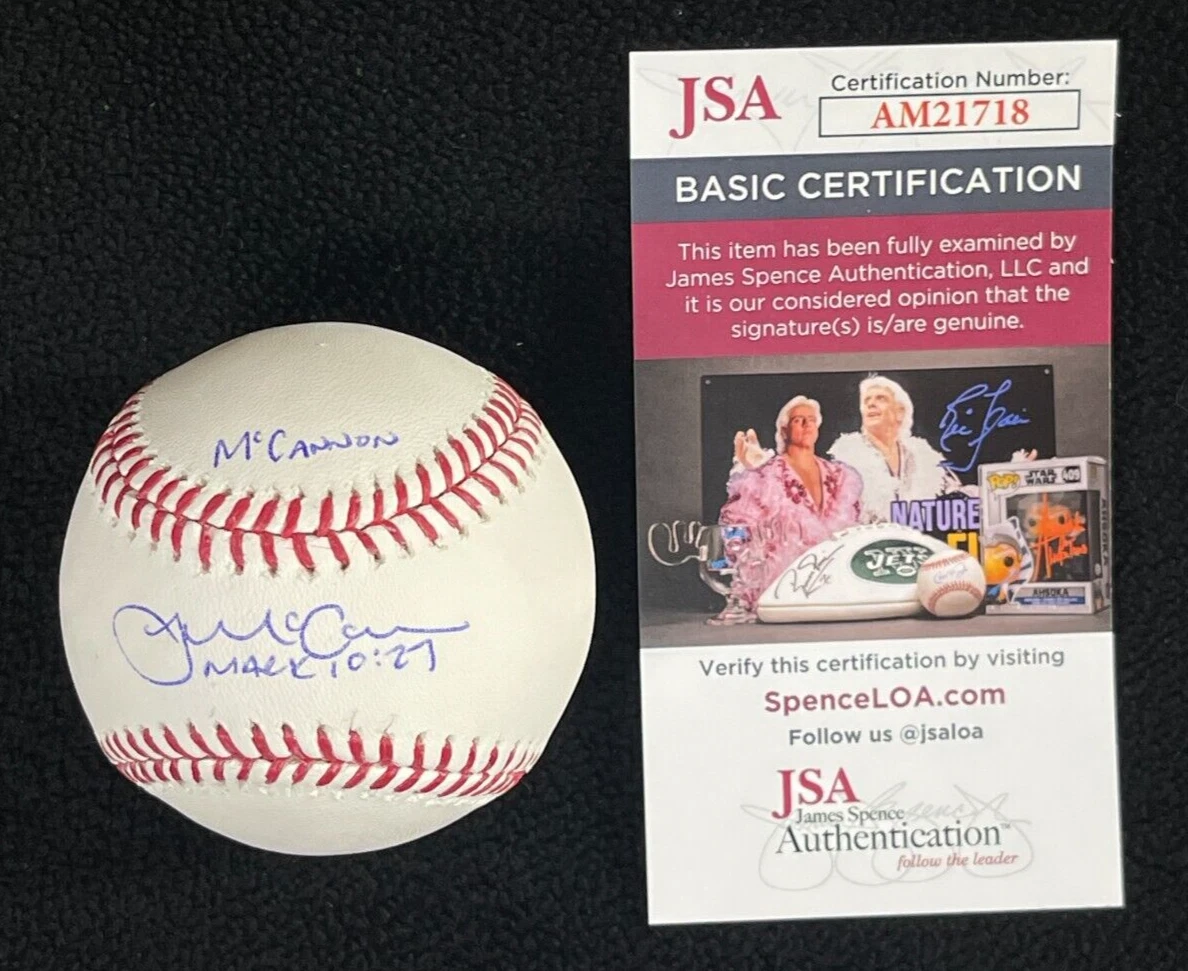 James McCann Signed & Inscribed McCannon Baltimore Orioles OML Baseball JSA COA
