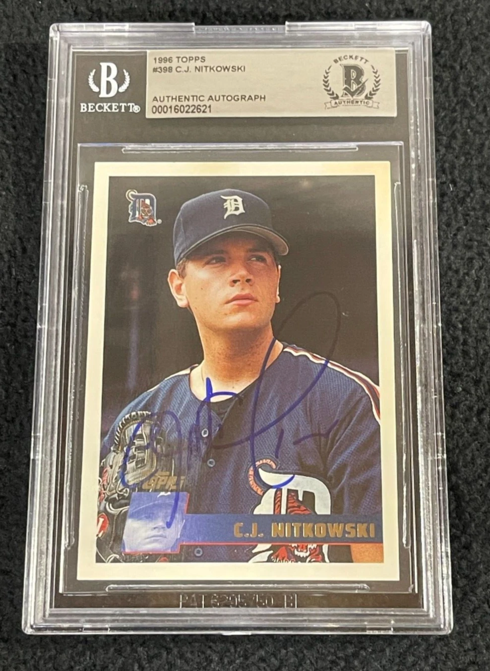 C.J. Nitkowski Signed 1996 Topps Card #398 BAS Certified Detroit Tigers
