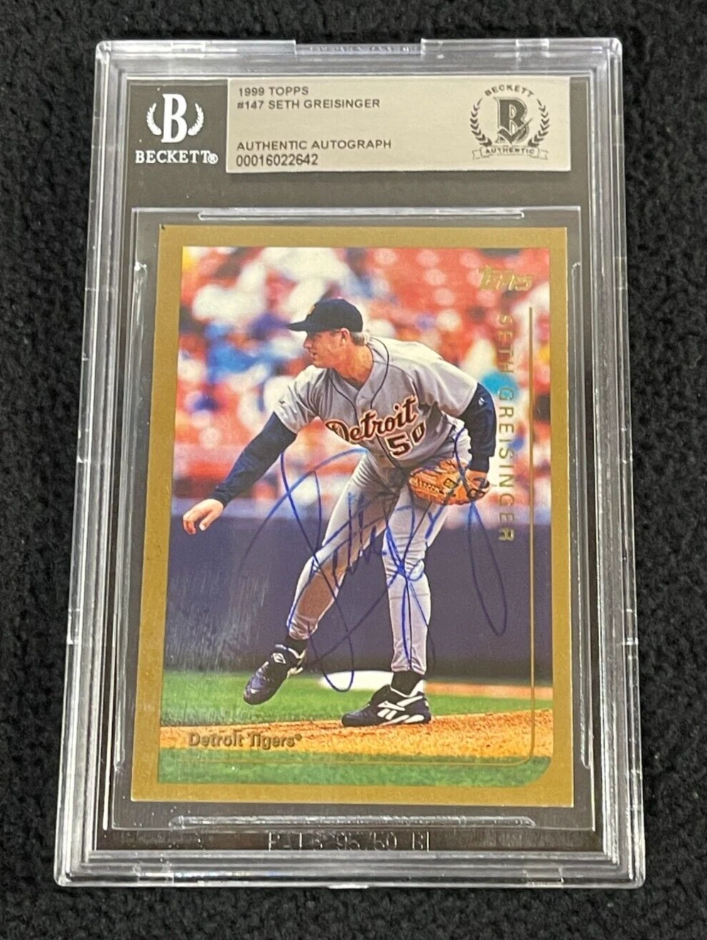 Seth Greisinger Signed 1999 Topps Card #147 BAS Certified Detroit Tigers
