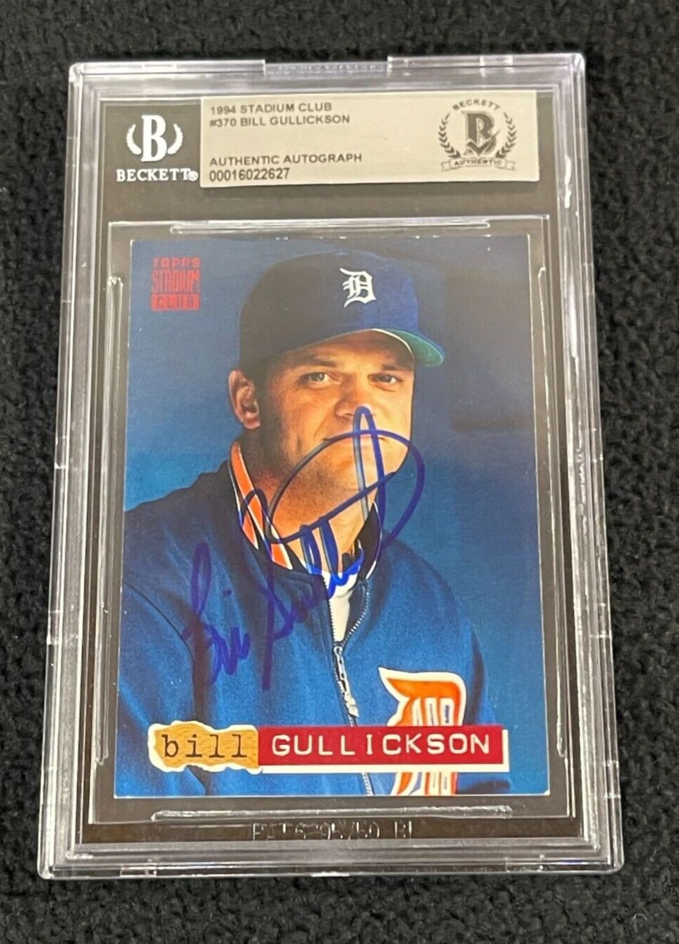 Bill Gullickson Signed 1994 Stadium Club Card #370 BAS Certified Detroit Tigers
