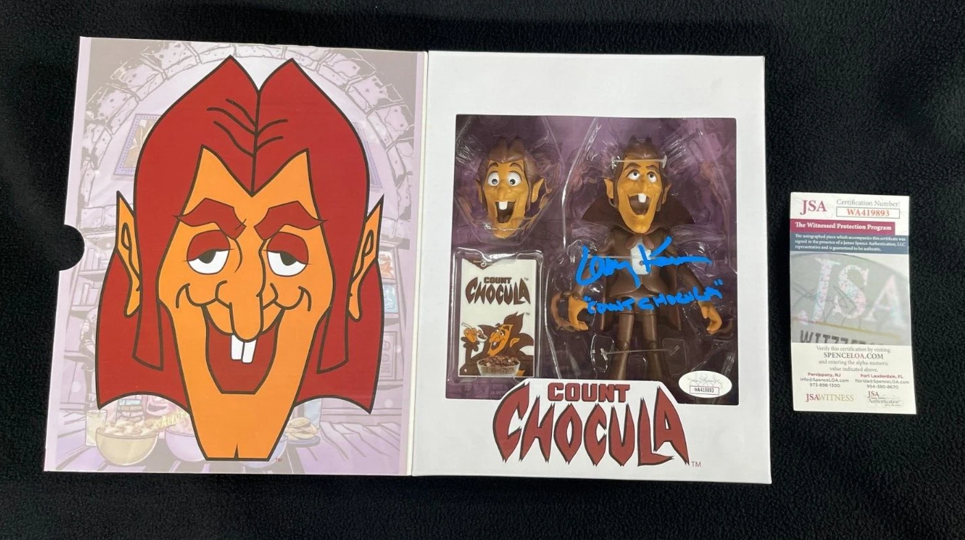 Larry Kenney Signed & Inscribed Count Chocula Action Figure JSA Witness COA
