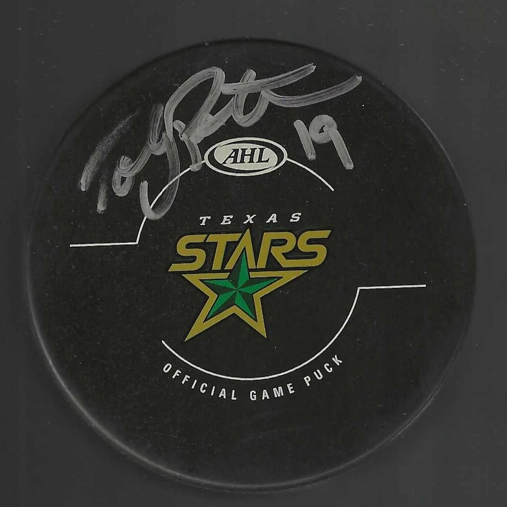 Toby Petersen Signed Texas Stars Official Game Puck Dallas Stars
