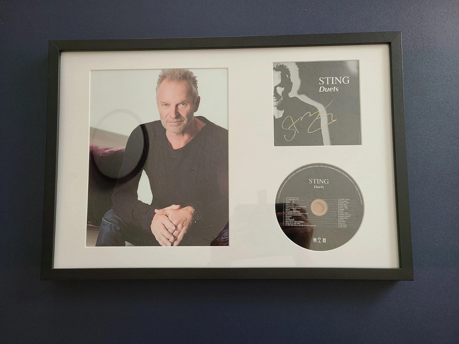STING signed autographed DUETS CD insert matted and framed
