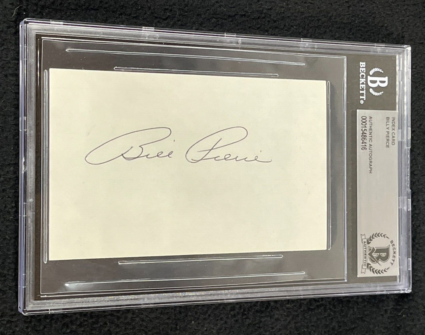 Billy Pierce Signed Index Card Beckett Certified Detroit Tigers
