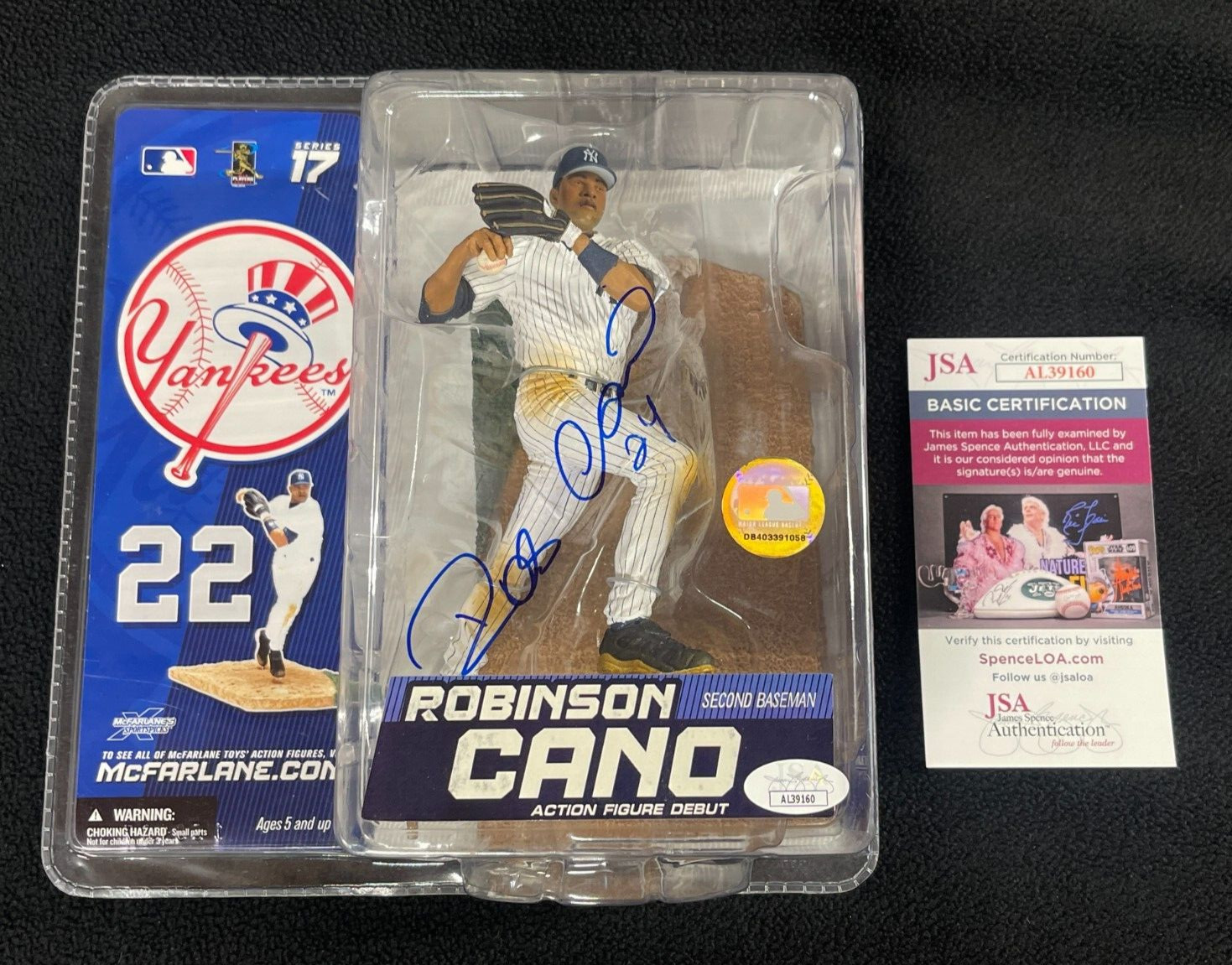 Robinson Cano Signed New York Yankees McFarlane Action Figure JSA COA
