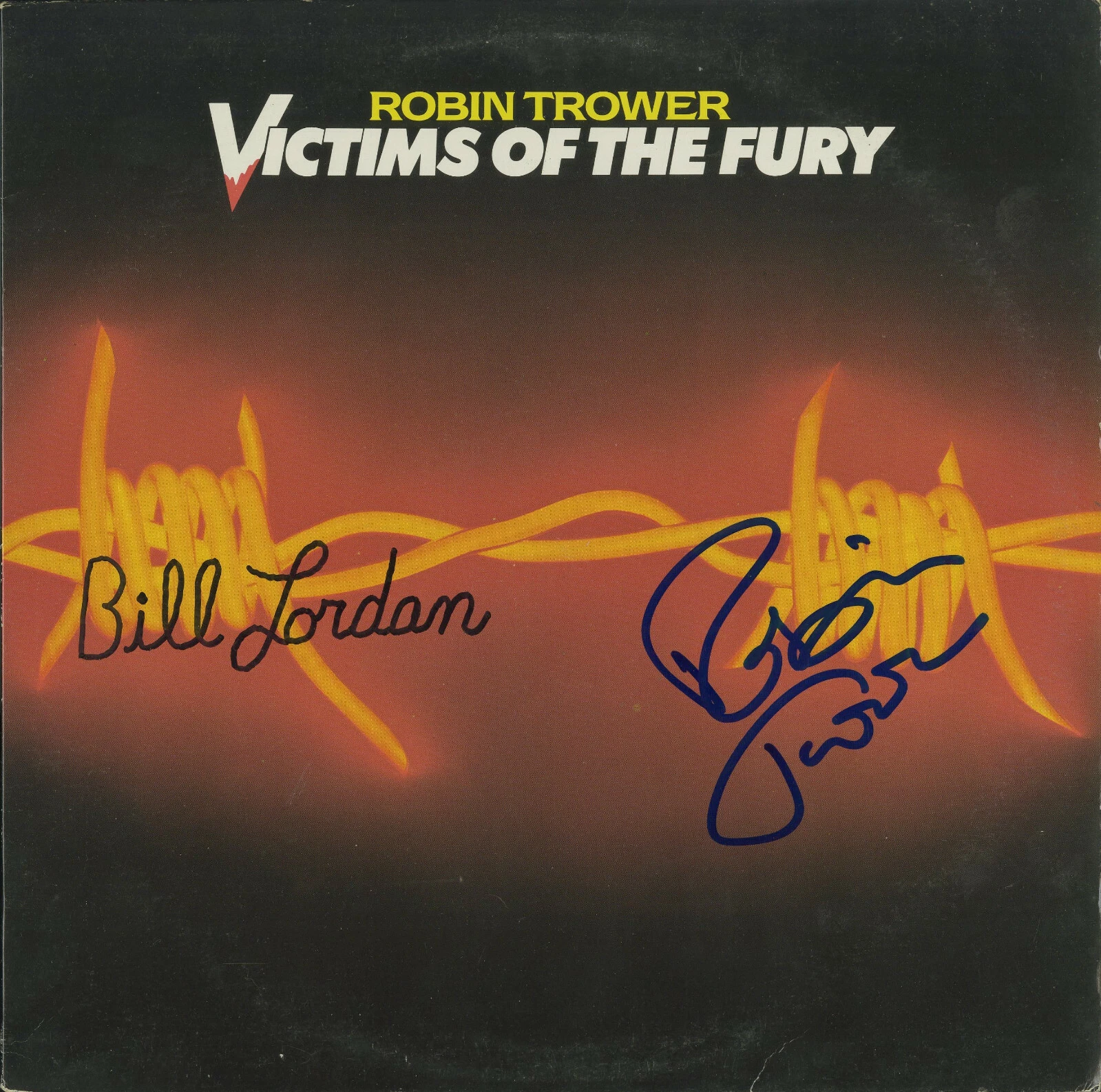 ROBIN TROWER +Bill (Procol Harum) Victims of the Fury, Signed VINYL RECORD ACOA
