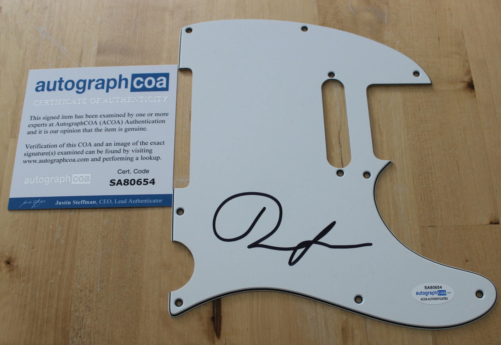 JOHN CALE of The Velvet Underground sautographed Guitar Pick Guard ACOA
