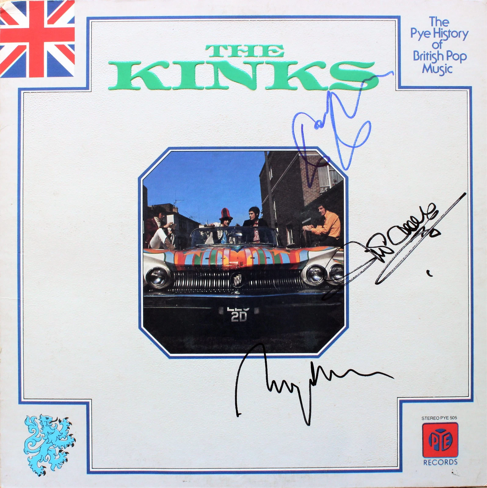 THE KINKS - RAY & DAVE DAVIES MICK AVORY - PYE HISTORY HITS - SIGNED ACOA

