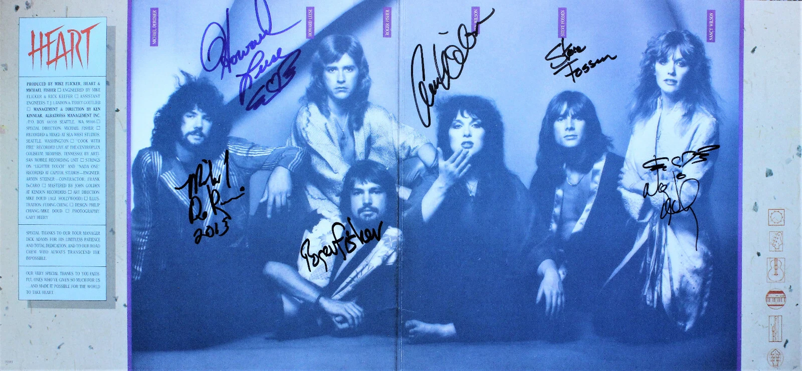 HEART Dog & Butterfly Record SIGNED BY 6 ORIGINAL MEMBERS Ann Nancy Wilson ACOA

