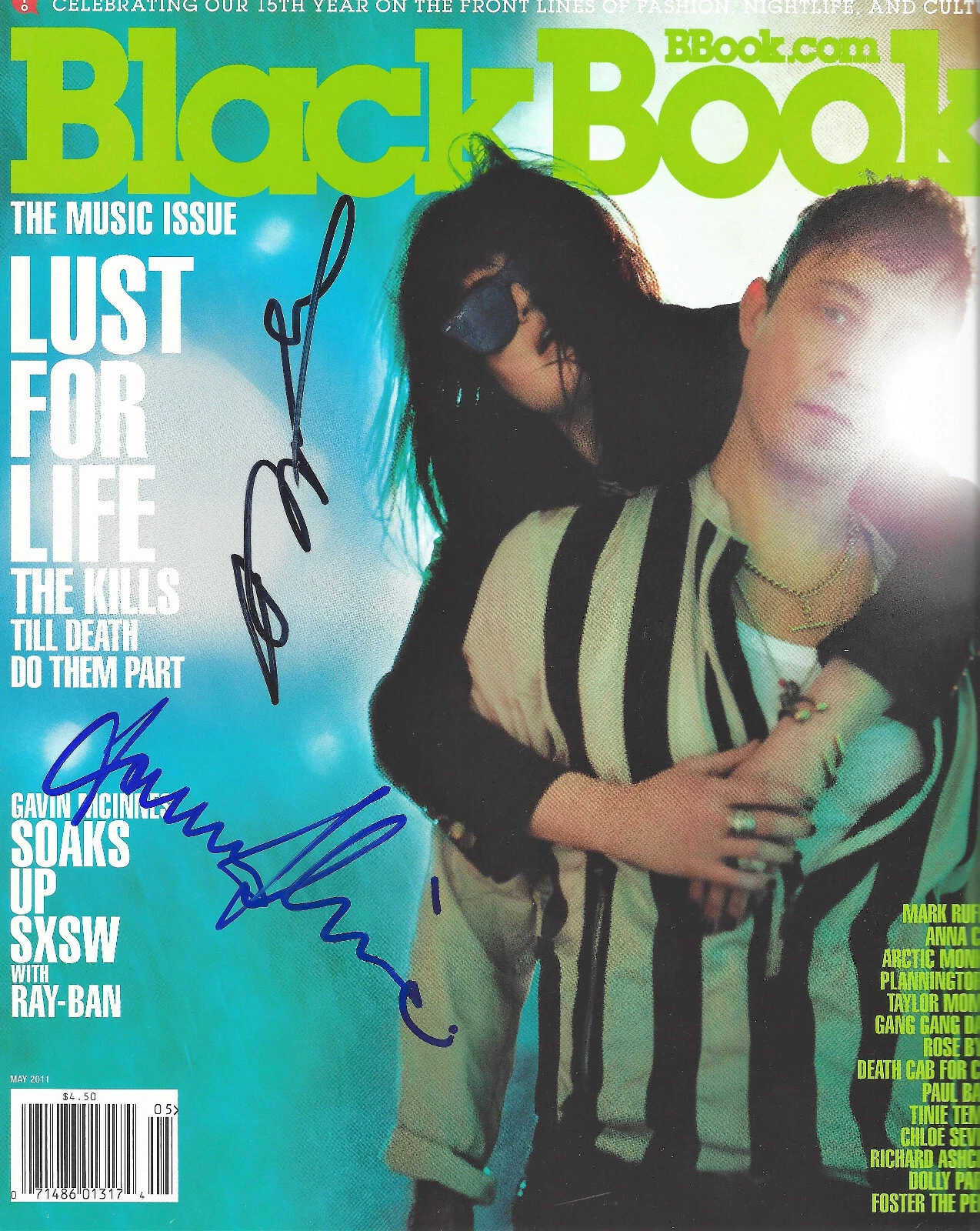 THE KILLS ALISON MOSSHART JAMIE HINCE SIGNED BLACK BOOK MAGAZINE, ACOA (B) COLLECTIBLE MEMORABILIA