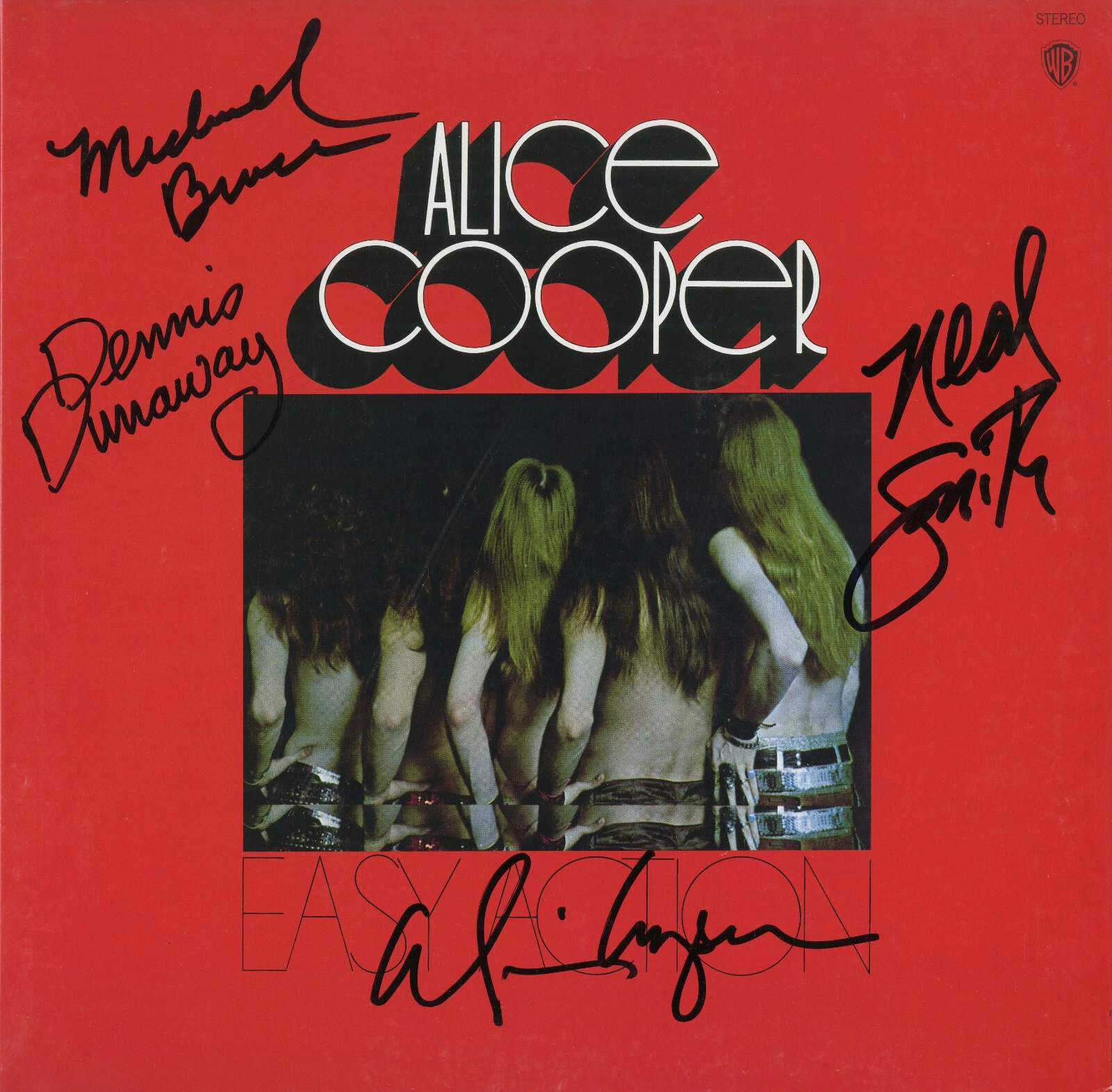 Alice Cooper Band signed Easy Action Vinyl Record, Alice, Bruce Neil Dennis ACOA

