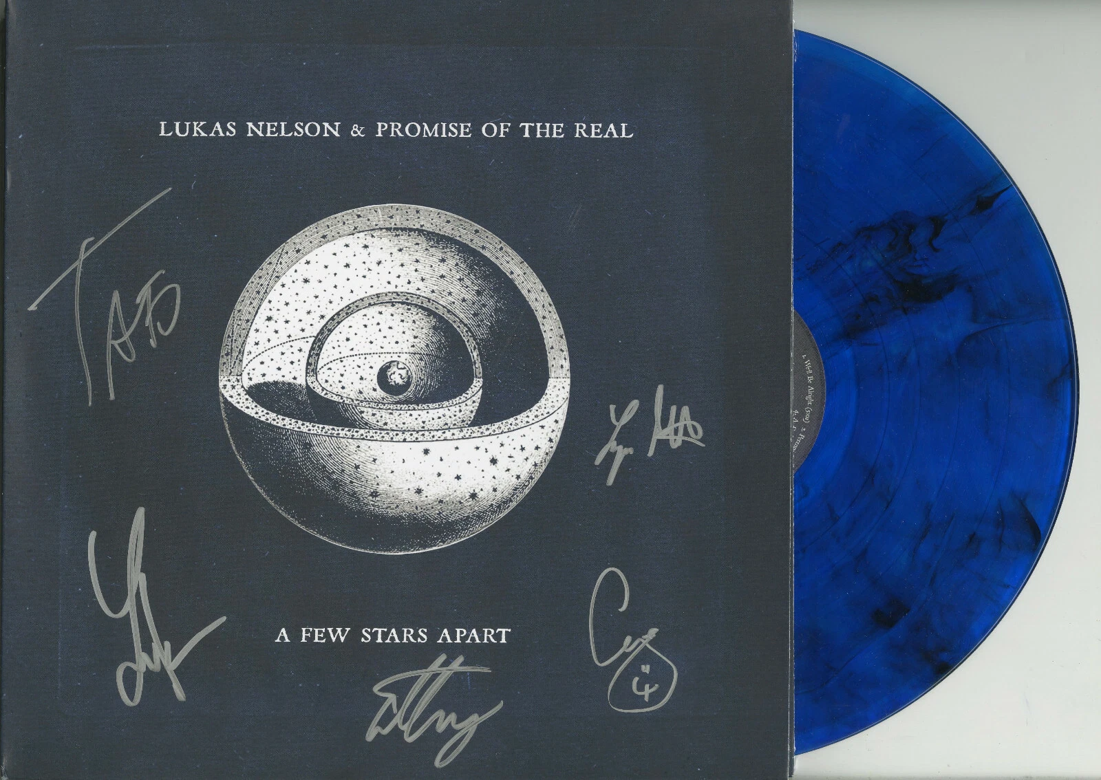Lukas Nelson Promise of the Real SIGNED Vinyl Record Few Stars Apart BLUE AVOA
