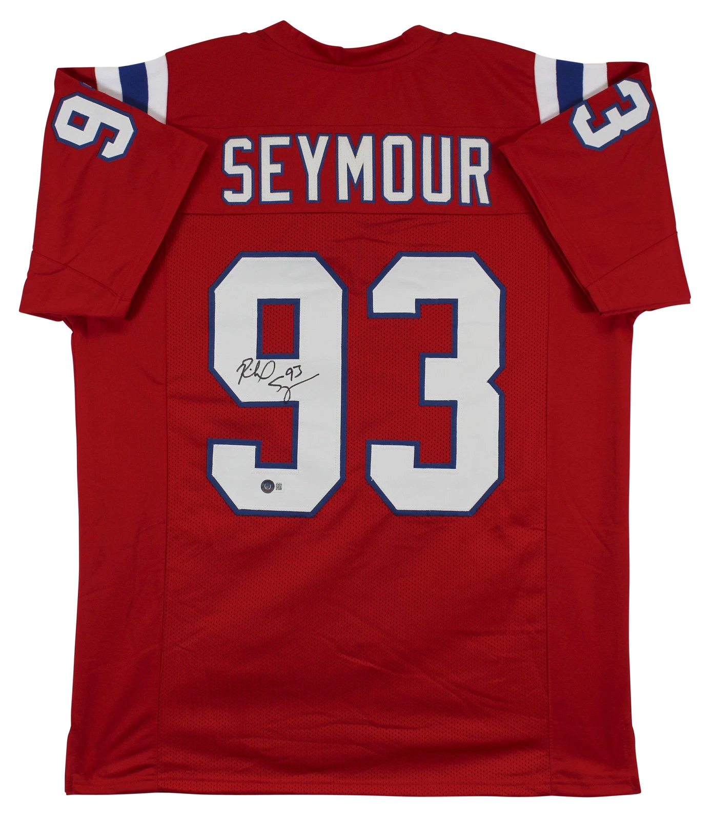 Richard Seymour Authentic Signed Red Pro Style Jersey BAS Witnessed
