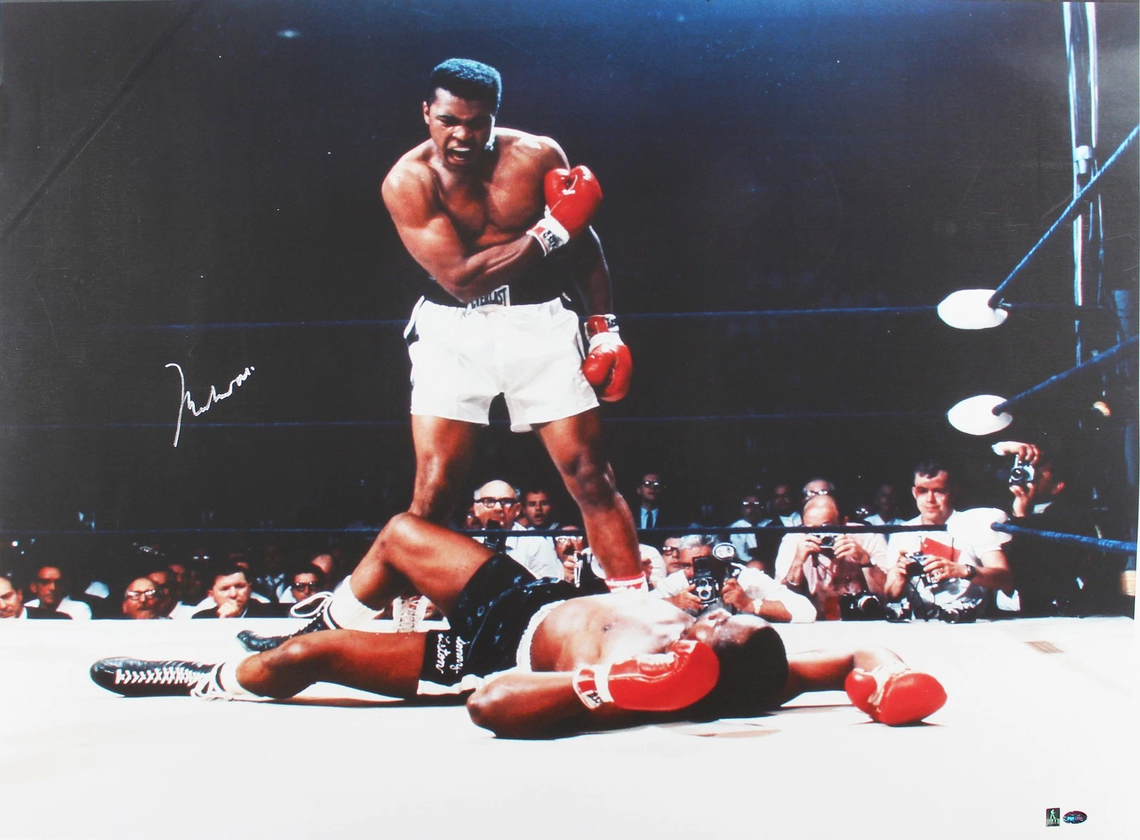 Muhammad Ali Authentic Signed 24x36 Vs. Sonny Liston Canvas PSA/DNA Itp #3A40176
