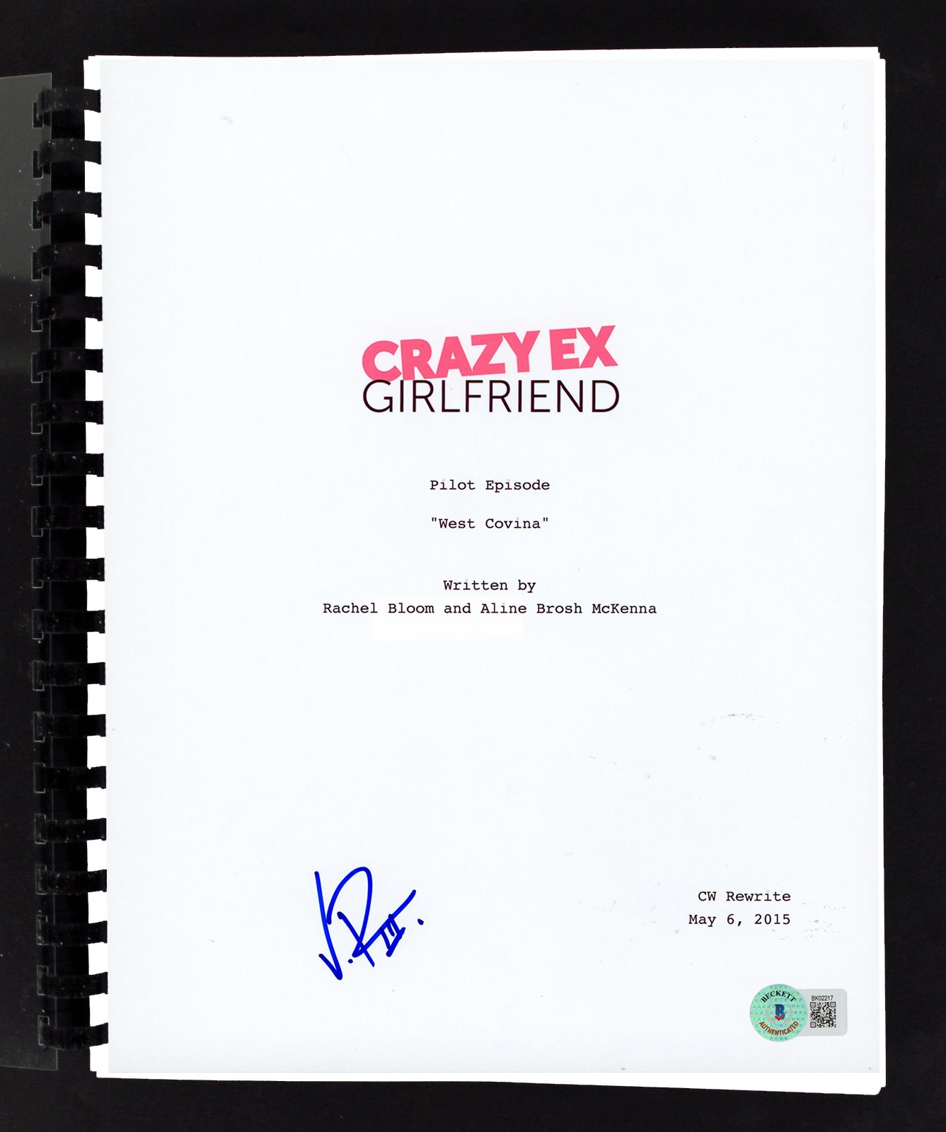Vincent Rodriguez Crazy Ex-Girlfriend Authentic Signed Movie Script BAS #BK02217
