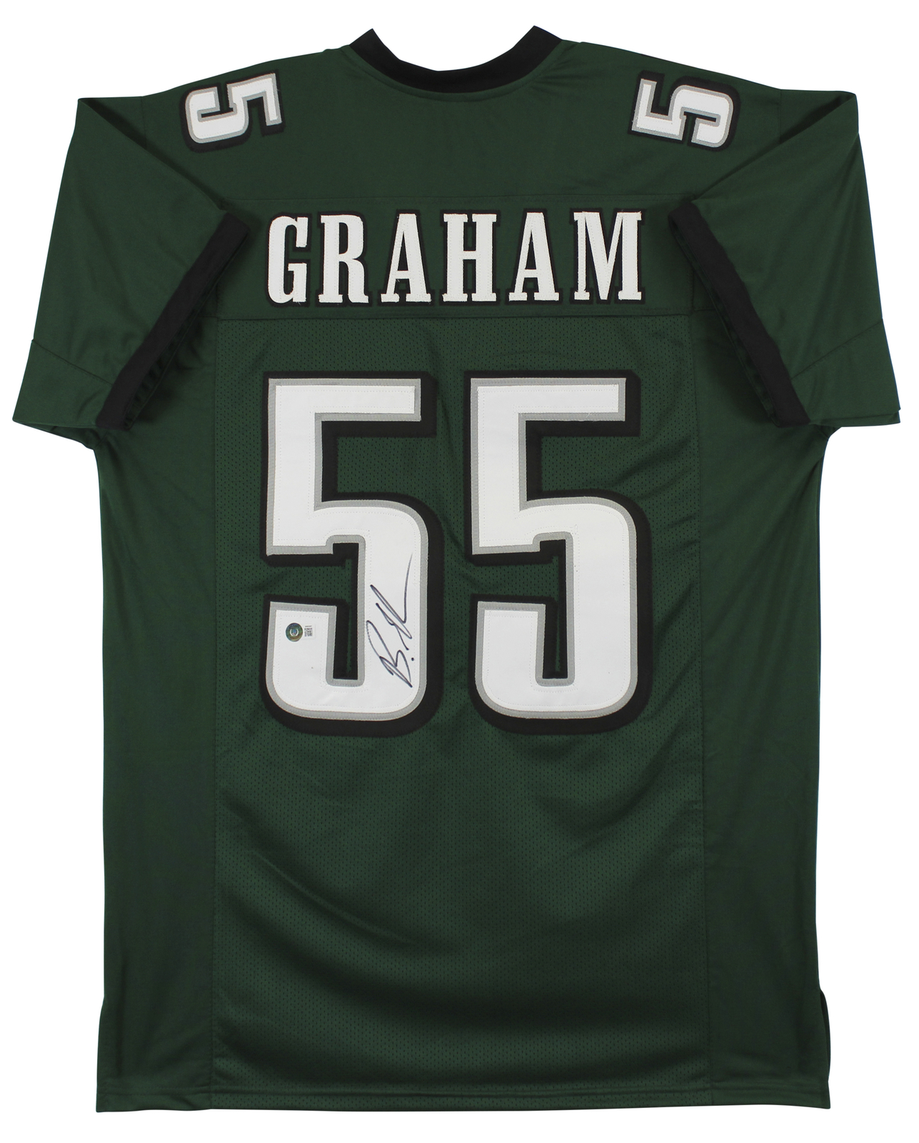 Brandon Graham Authentic Signed Green Pro Style Jersey BAS Witnessed
