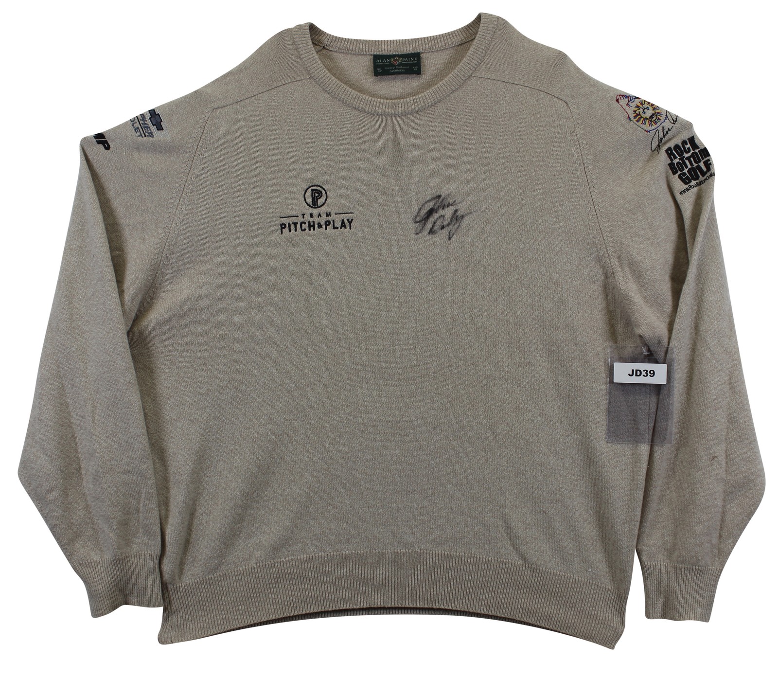 John Daly Signed Match Worn Black Alan Paine Cashmere Sweater BAS #BH00305
