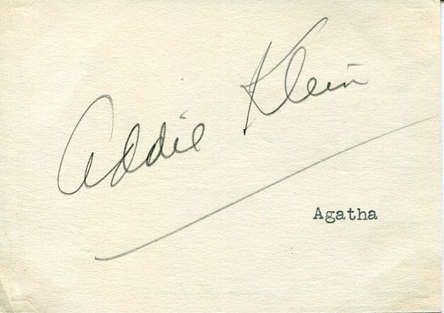 ADELAIDE KLEIN BROADWAY RADIO ACTRESS NAKED CITY THE ENFORCER SIGNED AUTOGRAPH
 COLLECTIBLE MEMORABILIA
