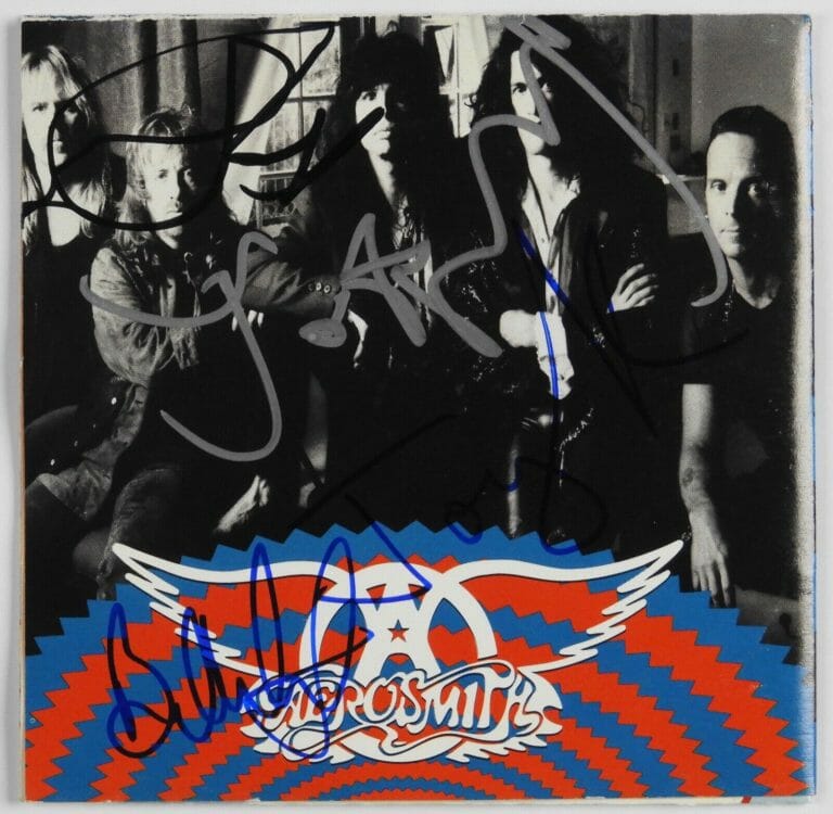 AEROSMITH JSA FULLY AUTOGRAPH SIGNED CD BOOKLET STEVEN TYLER JOE PERRY +
 COLLECTIBLE MEMORABILIA