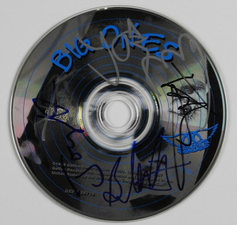 AEROSMITH JSA FULLY AUTOGRAPH SIGNED CD STEVEN TYLER JOE PERRY +
 COLLECTIBLE MEMORABILIA
