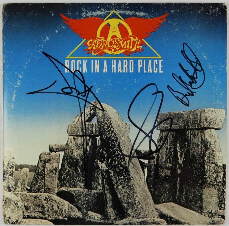 AEROSMITH SIGNED AUTOGRAPH ALBUM RECORD JSA STEVEN TYLER WHITTFORD HAMILTON
 COLLECTIBLE MEMORABILIA