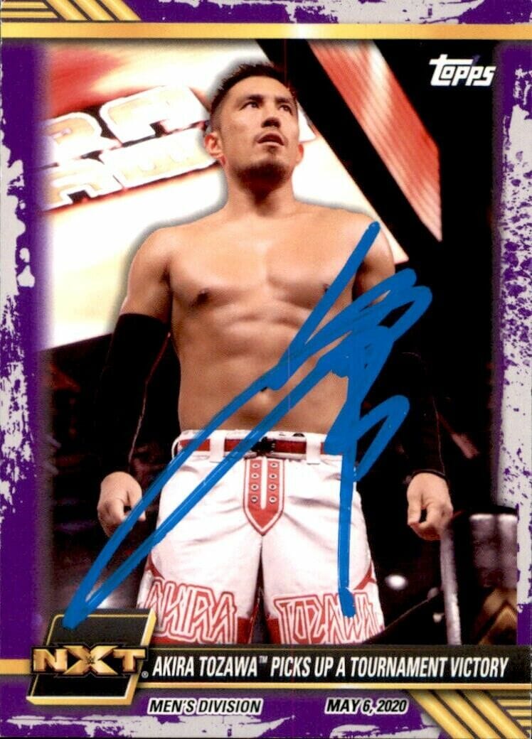 AKIRA TOZAWA SIGNED 2021 TOPPS NXT WWE PURPLE CARD #23
 COLLECTIBLE MEMORABILIA