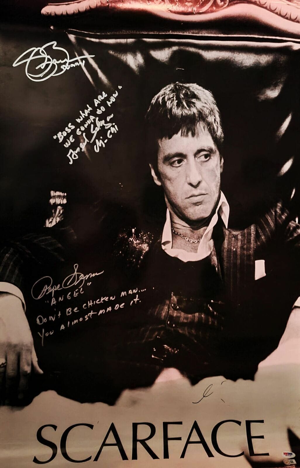 Al Pacino and Scarface Cast Autographed 24x36 Poster PSA Opens in a new