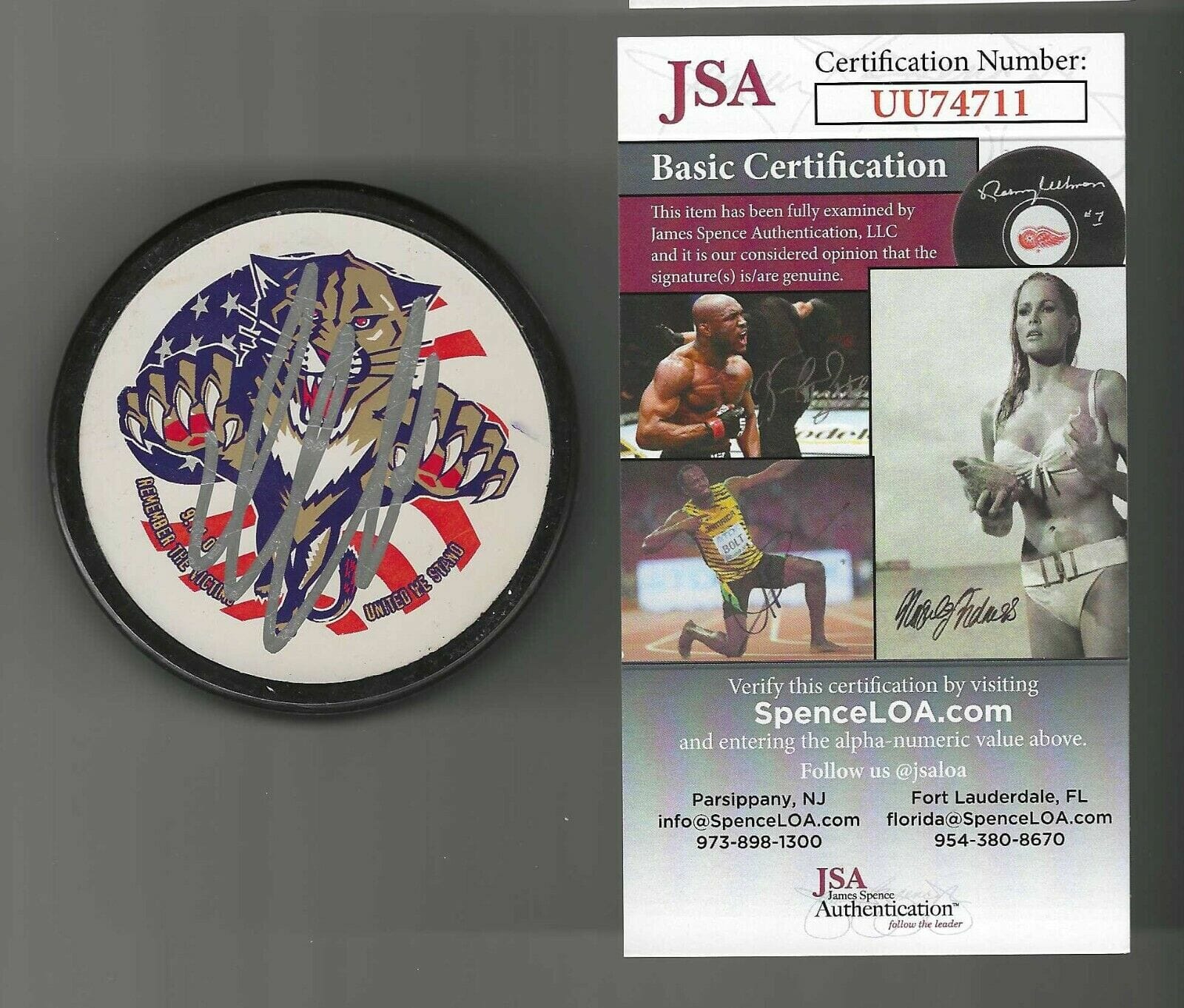 Aleksander Barkov Signed Florida Panthers USA Flag Souvenir Puck JSA COA
Opens in a new window or tab