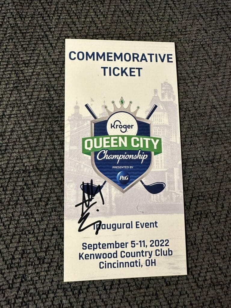 ALLY EWING SIGNED COMMEMORATIVE TICKET STUB LPGA QUEEN CITY CLASSIC 2022 WINNER
 COLLECTIBLE MEMORABILIA