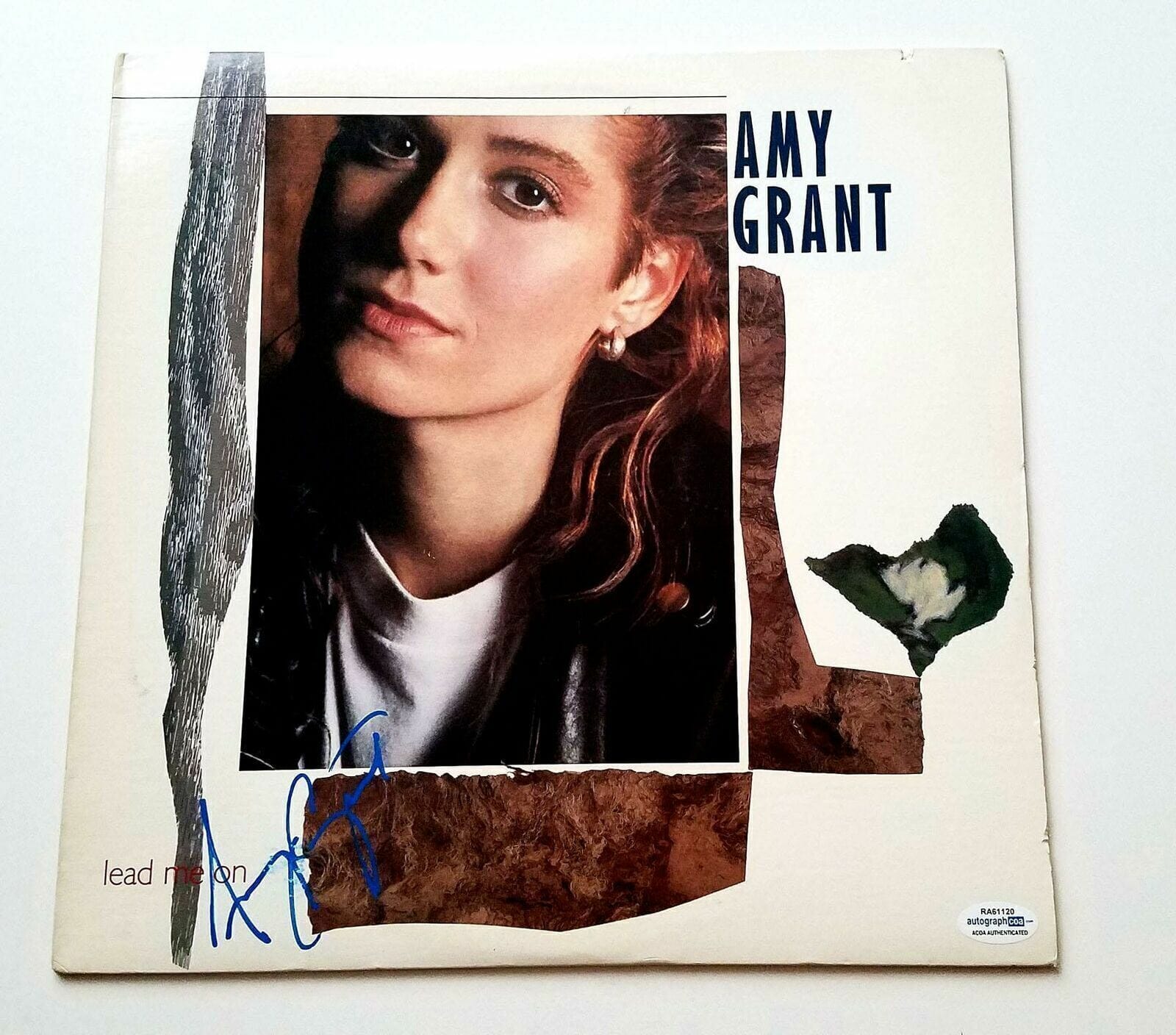 Amy Grant Autographed Signed Lead Me On Album Cover ACOA
