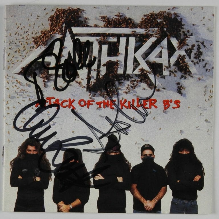 ANTHRAX JSA SIGNED AUTOGRAPH CD BOOKLET SCOTT IAN FRANK BELLO
 COLLECTIBLE MEMORABILIA