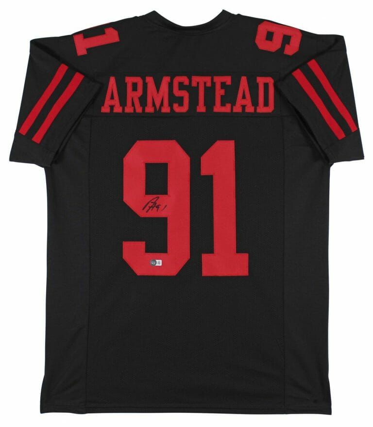ARIK ARMSTEAD AUTHENTIC SIGNED BLACK PRO STYLE JERSEY BAS WITNESSED
 COLLECTIBLE MEMORABILIA