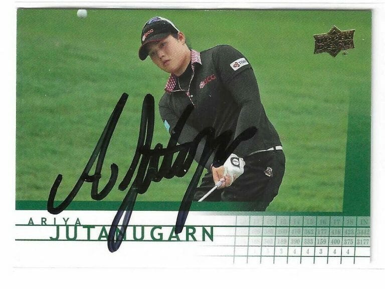 ARIYA JUTANUGARN SIGNED 2013 UD SP GAME USED GOLF CARD R31 LPGA
 COLLECTIBLE MEMORABILIA