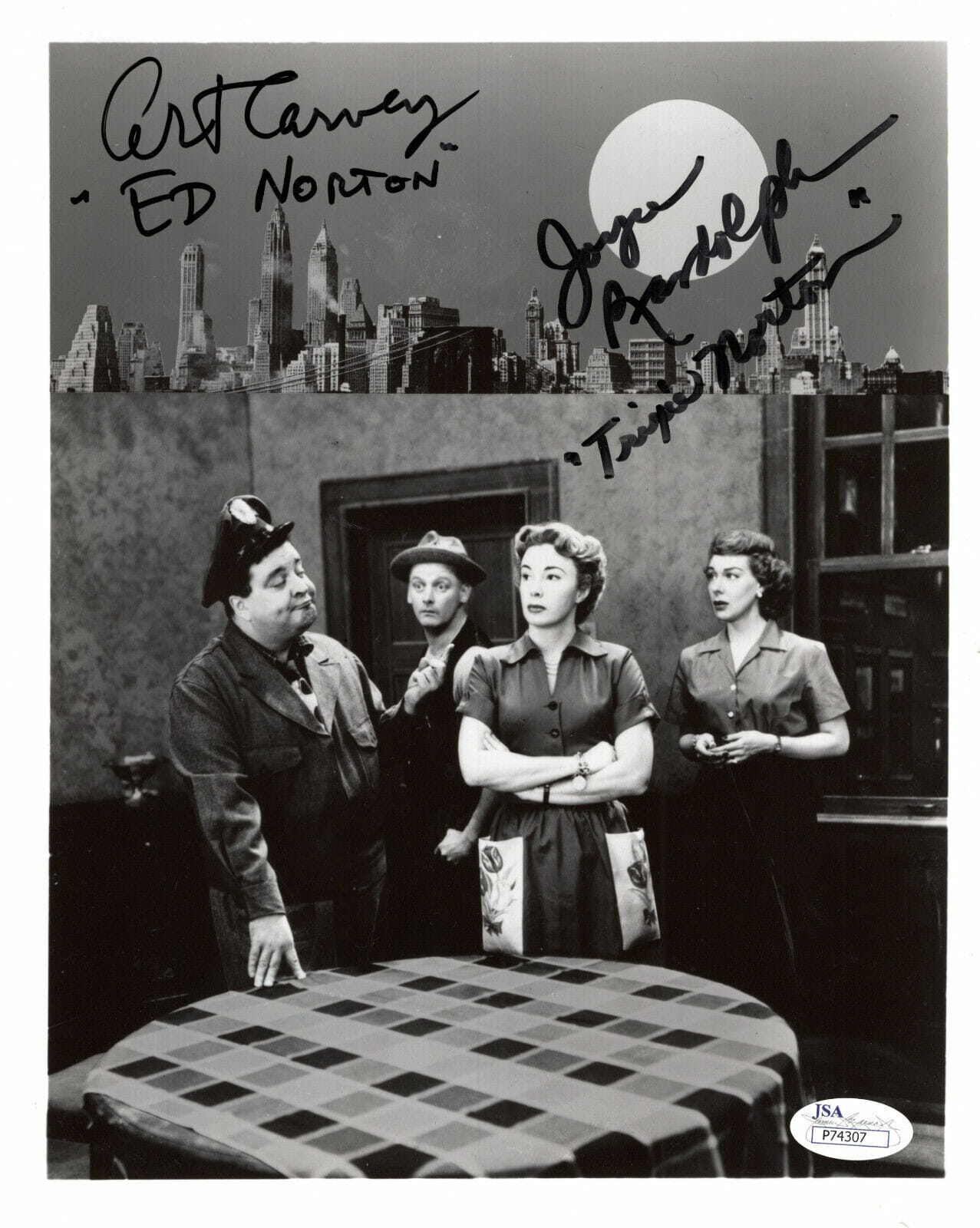 ART CARNEY+JOYCE RANDOLPH HAND SIGNED 8x10 PHOTO THE HONEYMOONERS JSA ...