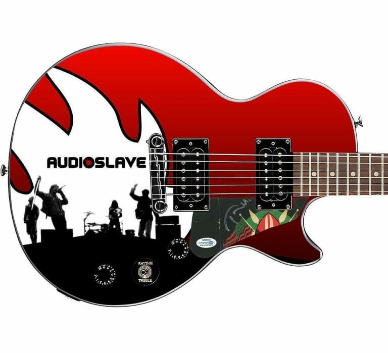 AUDIOSLAVE TOM MORELLO GIBSON EPIPHONE LES PAUL PHOTO GRAPHICS GUITAR ACOA ACOA
 COLLECTIBLE MEMORABILIA